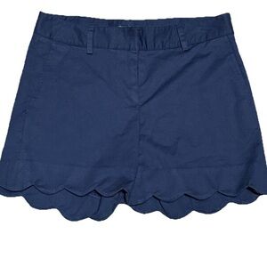 J. McLaughlin Navy Shorts with Scalloped Hem. Petal shorts